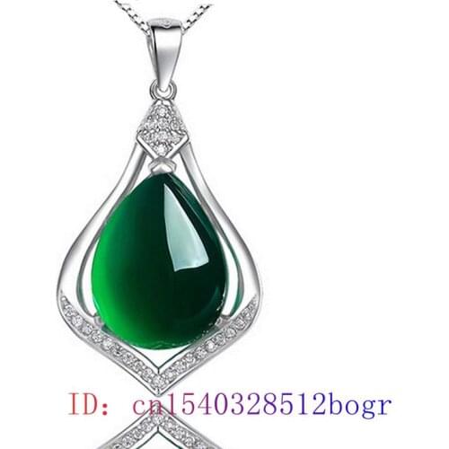 Jade Water droplet Pendant Charm 925 Silver Natural Amulet Necklace Fashion Gifts Jewelry Chinese Chalcedony Women Hetian