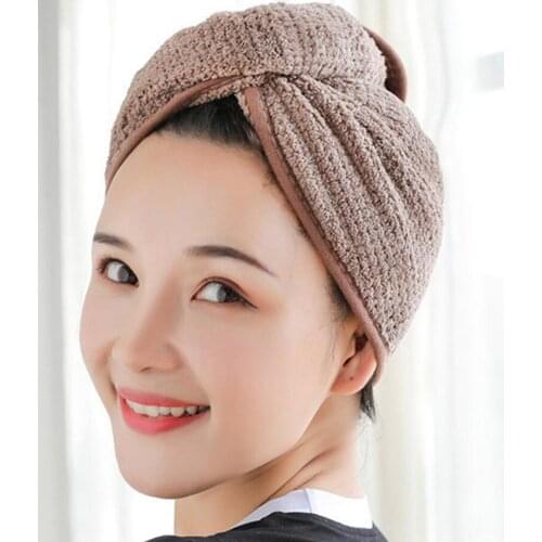 New Quick Dry Microfiber Bath Towel Cap 2PCS Hair Dry Hat Cap Quick Drying Lady Bath Tool D18#30