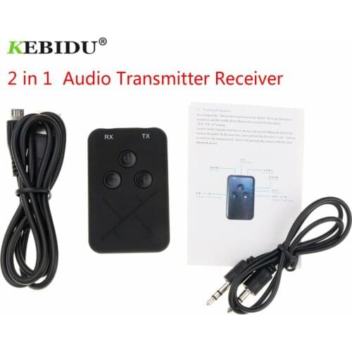 New 2 in 1 Bluetooth 5.0 Transmitter Receiver For TV PC Car Kit with Control Button Mini 3.5mm Stereo Audio Wireless Adapter