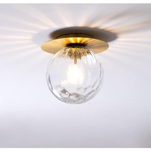 Northern Europe copper ceiling lamp corridor balcony porch porch glass postmodern dining room ceiling lamp