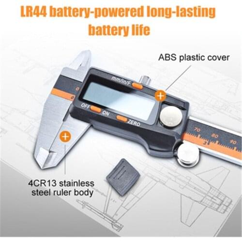 0-150mm Stainless Steel Electronic Vernier Caliper 6 Inch Lcd Micrometer Measuring Tool Depth Pitch Measuring Instruments