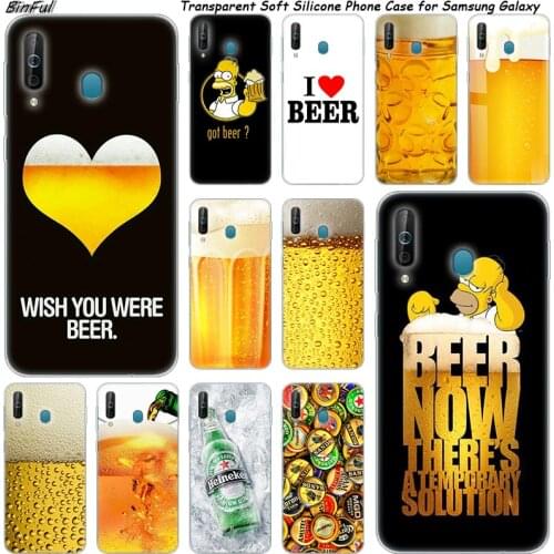 Hot Fun Beer Glass Silicone Phone Case For Samsung Galaxy A80 A70 A60 A50 A40 A40S A30 A20 A2CORE M40 Note 10 Plus 9 8 5 Fashion