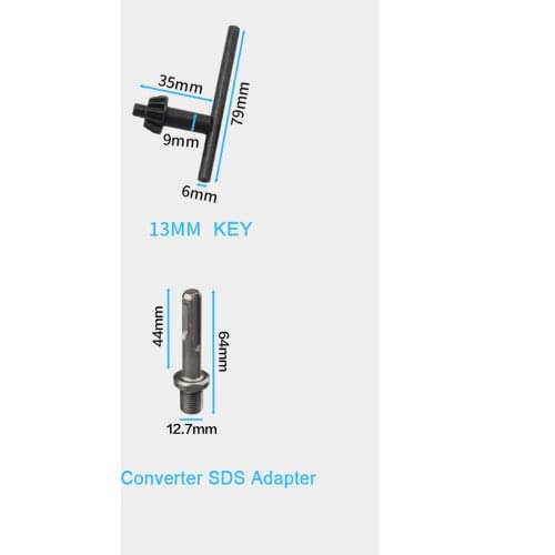 Drill chuck 1.5-13mm for Rotary hammer /Screwdriver/Impact wrench /driver adapter+key+SDS Shank Set 1/2-20UNF