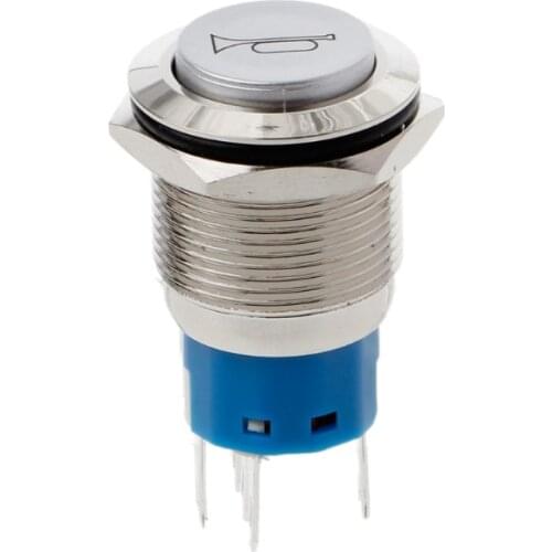 19mm LED Momentary Horn Button Metal Push Button Lighted Switch 12V