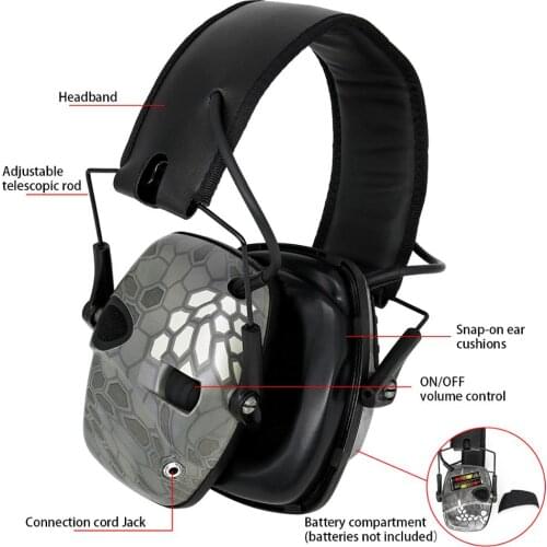 Tactical noise-cancelling headphones foldable electronic shooting protective earmuffs outdoor hearing protection hunting headset