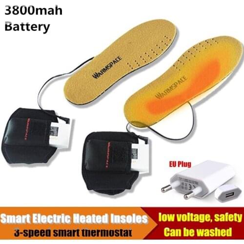 3800MAH Smart Electric Heated Insoles,Winter Warm Outdoor Sport Ride Skiing EVA Insoles Lithium Battery Self Heating 36-46 yards