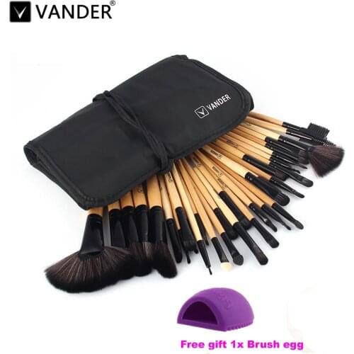 Vander Professional 32 Pcs Makeup Brushes Bag Set Foundation Pinceaux Maquillage Cosmetics Brush Tools + Cleaning Egg Brushegg