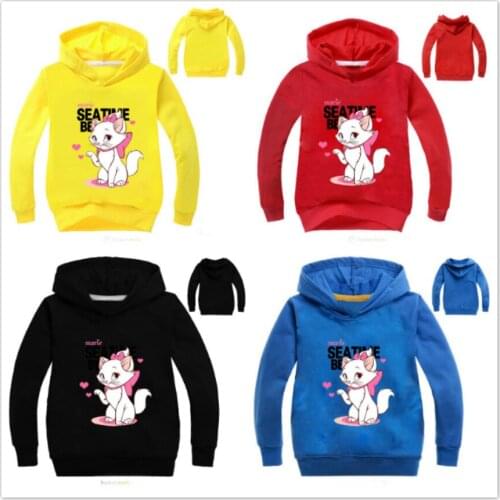 Spring Baby Boys Long Sleeves T Shirt Children Girls The Aristocats Print Cartoon Sweatshirt Clothing Boys Hoodies Kid Clothes
