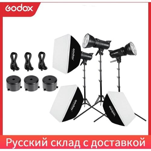 3x Godox SL-60W 60Ws 5600K Studio LED Continuous Photo Video Light + 3x 1.8m Light Stand + 3x 60x90cm Softbox LED Light Kit