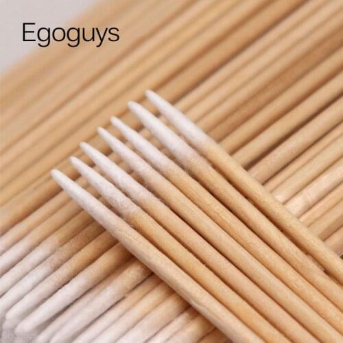High Quality 1 Bag 100pcs Wooden Cotton Stick Swabs Buds For Cleaning The Ears Eyebrow Lips Eyeline Tattoo Makeup Cosmetics