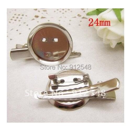XZ002. Brooch clip the bottom bracket 24MM, 50pcs / lot, DIY handmade material jewelry accessories free shipping