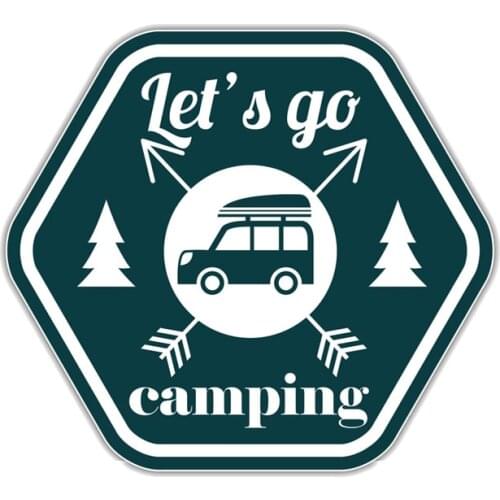 PLAY COOL Funny Lets Go Camping Car Sticker Automobiles Motorcycles Exterior Accessories Vinyl Decals for Bmw Audi Ford Honda