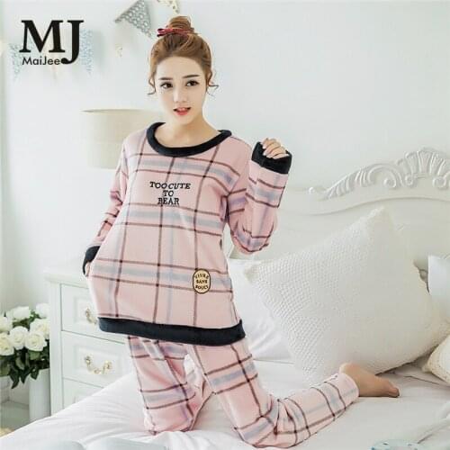 MaiJee Winter Female Pajamas For Women Cute Sleepwear Pijamas Mujer Nightgown Pijamas De Las Mujeres Pajamas Set Plus Size