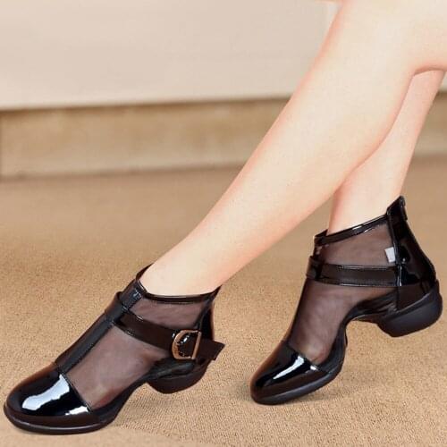 New Womens Modern Square Dance Shoes Mesh Soft Bottom Breathable Jazz Dance Boots Fitness Sneakers Air Mesh Cloth Adult Sports