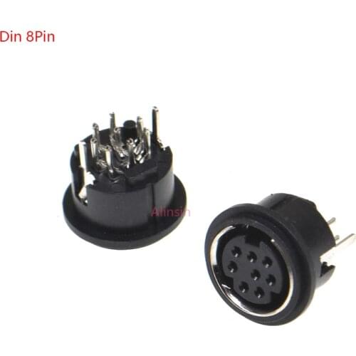 10PCS 8 Pin Mini DIN Female Socket Connector 8Pin DIN Mini Jack PS2 Mini Circular DIN Terminal Chassis MD8