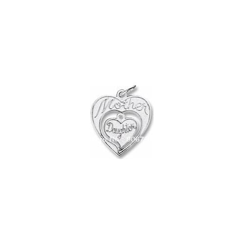 100pcs a lot rhodium plated mother daughter charm breaks apart jewelry