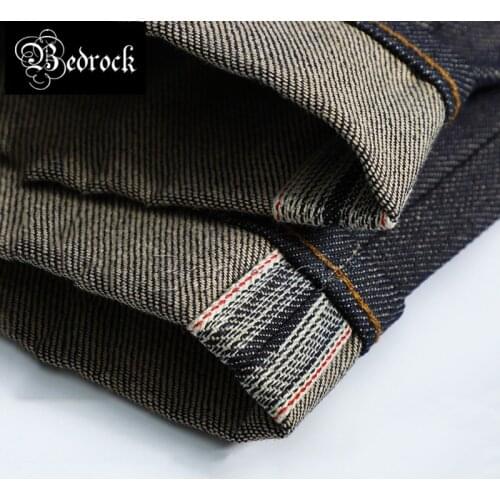 Jeans mens casual straight loose red ear denim jeans small leg pants winter thick