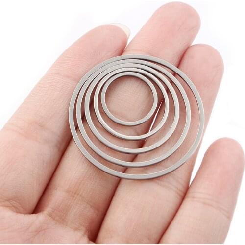 10pcs Stainless Steel Open Round Circle Frame Pendant Diy Drop Earring Bracelet Connector Jewelry Making