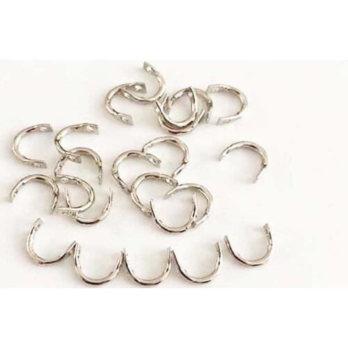 50-100pcs/lot Fishing U-ring 5 * 7mm silver rotating piece accessory DIY Fishing Lures Baits Easy Spin Spinner Folded Spoons