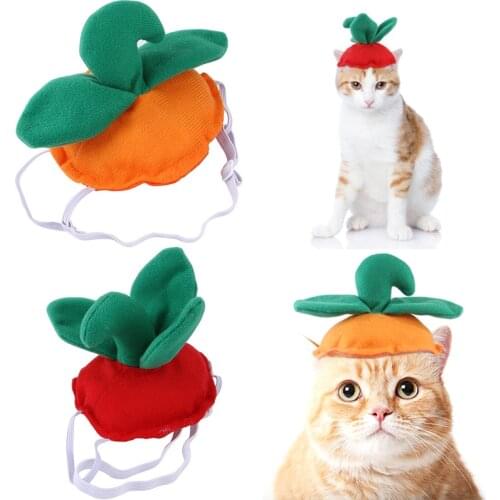 Pet Hat Halloween Festival Dog Cat Cap Adjustable String Decorative Fruit Shaped Plush Costume Pet Supplies Accessories TS2