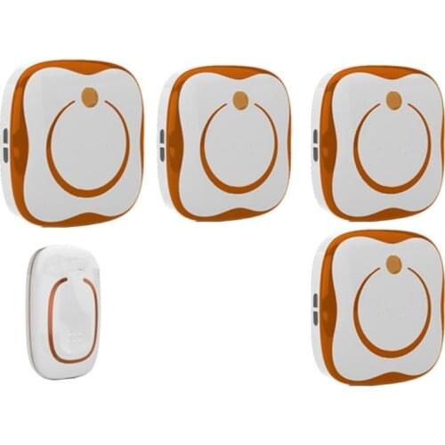 1 emitter+4 receivers Waterproof 280M Long-range wireless doorbell,wireless door chime,wireless bell,door bell,48 melodies bell