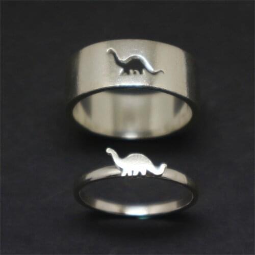 Bohemia Thin Cute Little Dinosaur Ring Set for Women Artistic Design Fashion Engagement Wedding for Couples Sweet Romantic Gift