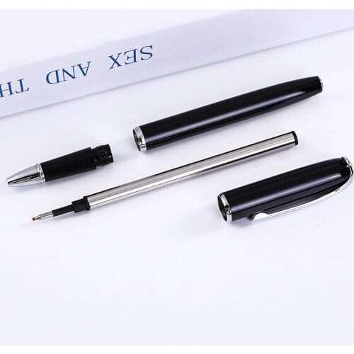 0.5mm Black Office Gel Pen Learning Pen Writing Fluent Continuous Metal Signature Pen Stationery Office Learning Supplies