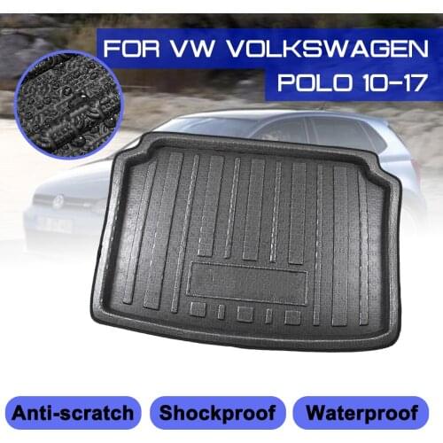 For VW Volkswagen Polo 2010-2017 Car Floor Mat Carpet Rear Trunk Anti-mud Cover