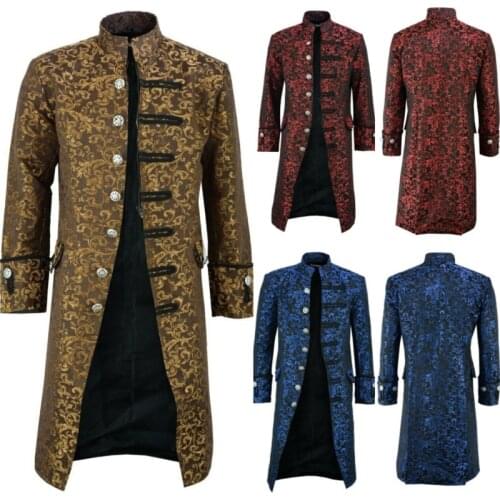 European Medieval Knight Cosplay Warlord Jackets Men Noble Prince Coats Palace Party Stage DJ Singer Nightclub Steampunk Costume