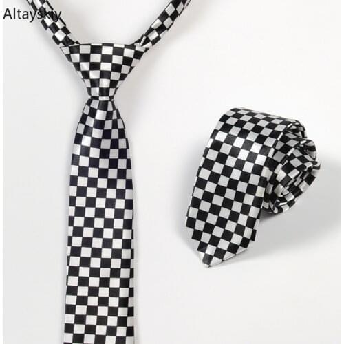 Ties Women Plaid Dots Checkerboard Printing Narrow British Style Womens Neck Tie Office Ladies Elegant Leisure All-match Trendy