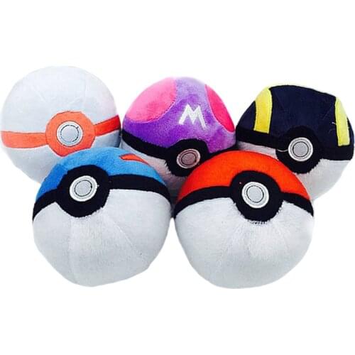 Pokemon Cartoon Stuffed Animals Poke Ball Master Ball Baby Ball Cute Plushie Pendant Plush Toy Anime Doll Kids Toys Gifts 12CM