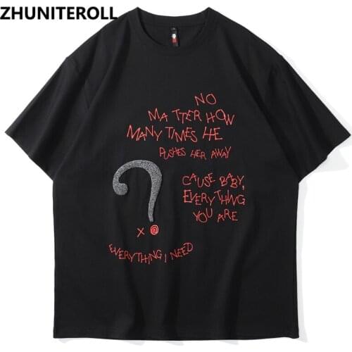 Fashion Summer Harajuku T Shirts Men Letter Print Short Sleeve 2021 Casual T-Shirt Streetwear Hip Hop Black Tops Tee Clothing