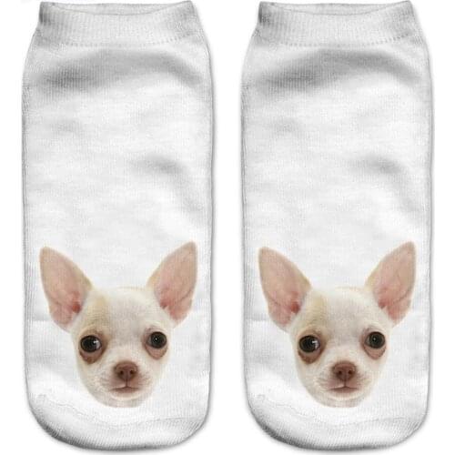 Fashion Funny Dogs 3D Printing Sock Women Low Cut Ankle Socks Calcetines Hosiery Animal Shapes Meias Sock