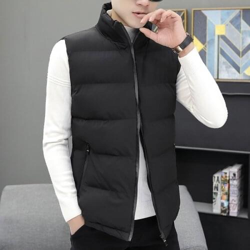 Mens Jacket Sleeveless Cotton Vest Male Light Down Coat Men Vest Warm Short Jacket Paragraph Sleeveless Vest Photographer Vest