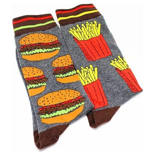 Men Socks Trendy Cartoon Knee-High Socks Cotton Skateboard Chaussette Funny Tiger Leopard Spring Autumn Socks Happy Socks