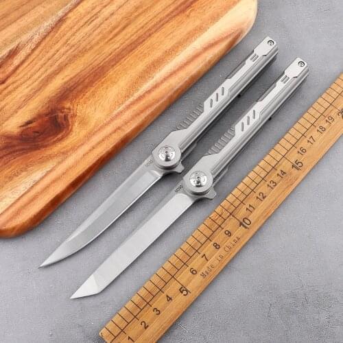 Outdoor new folding pen M390 blade TC4 titanium handle tactical camping hunting EDC tool self-defense kitchen fruit knife