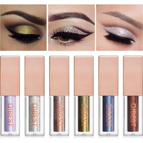 Qibest Brand New Eye Shadow 8 Color Makeup Eye Shadow 1pc Magnificent Metals Glitter and Glow Liquid Eyeshadow Shimmer