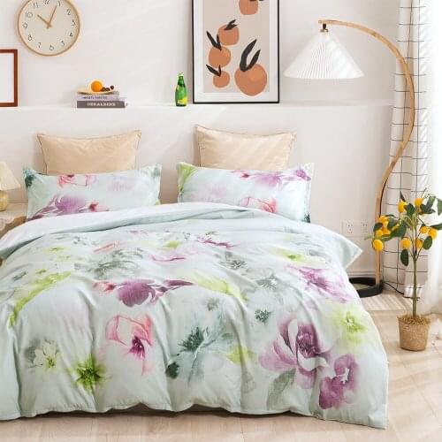 Flower Printing Family Bedroom Duvet Cover Set