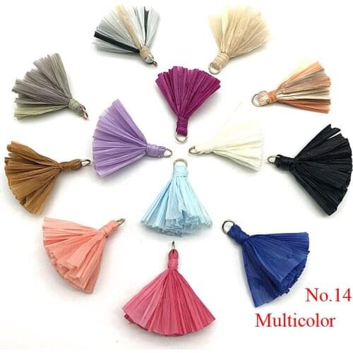 Bohoever 10pcs/bulk 4cm Raffia Tassel Jewelry Diy Accessories Earring Findings Hand Made Grass Tassel Earrings Pendants