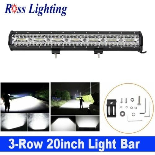 3Row 20inch 420W Led Work Light Bar Spot Flood Combo Beam with Wire for Trucks ATV Tractor Jeep Auto Work Light 12V 24V