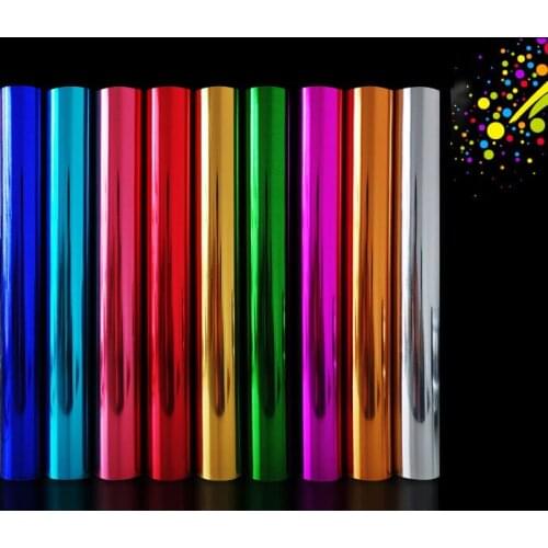 25*100cm PET Hard metal plating heat transfer vinyl film T-shirt Iron On HTV Printing number patterns for sportswear