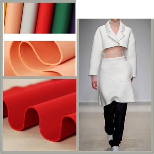 150cm*100cm High-end thick solid air layer fabric fashion designer Lycra space cotton fabric Soft and smooth Quilted fabric