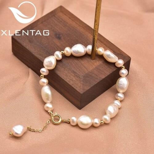 Xlentag Original Designer Natural Freshwater Pearl Unusual Beaded Bracelet Women Summer Hot Style Fashion Retro Jewelry GB0965