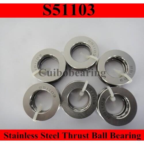 Free Shipping 10 PCS S51103 17x30x9mm S51103 stainless steel thrust ball bearing