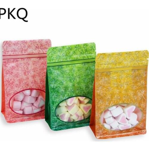 100pcs/lot Small Zip Lock Bag With transparent Window Zipper Lock Plastic Storage pouches Ziplock Stand up Bag Free Shipping