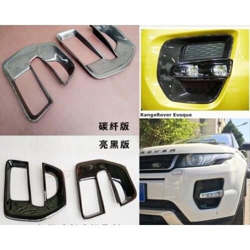 2Pcs ABS/Carbon FiberCar Trim For Land Rover Range Rover Evoque Front Bumper Vent Covers 2012 2013 2014 2015 Car Styling