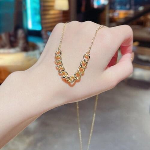 2021 Fashion Simple Gold Color Chain Necklace Korean New Charms Minimalist Choker Necklace Jewelry Gifts