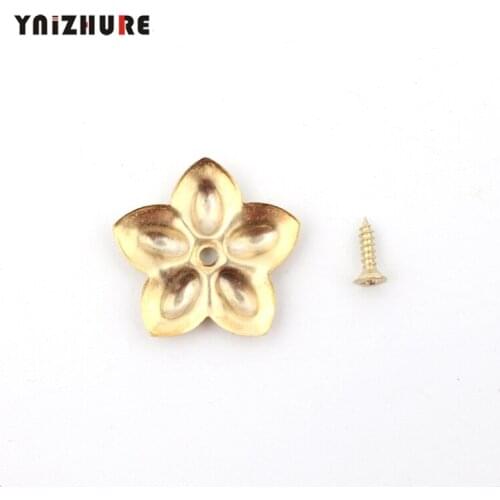 22mm 20 PCS Vintage Flower Patch, Gold Iron Glossy Patch, Decorative Wooden Box, Gift Box Window