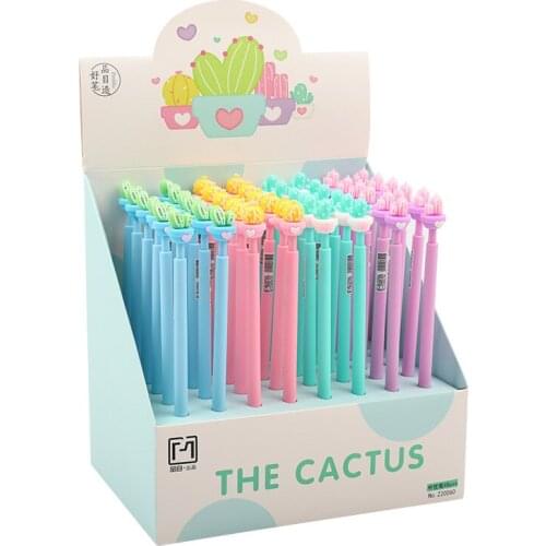 48 pcs/lot Creative Cactus Mechanical Pencil Cute Student Automatic Pen For Kids Stationery Gifts School Office Supplies