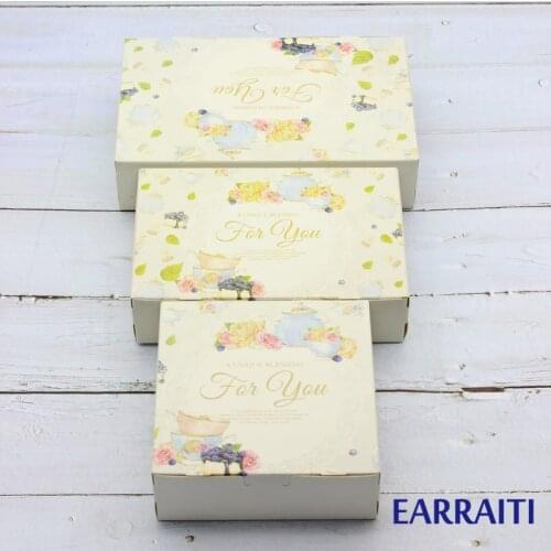 50PCS Cupcake Boxes And Packaging Candy Cookie Cake Gift Wedding Card Box Paper Package Birthday Home Party Favors Tea Teapot